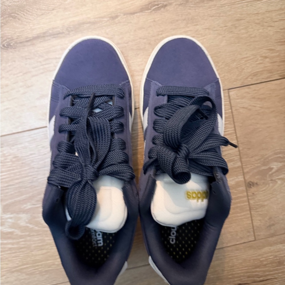 Purple and White Adidas Sneakers